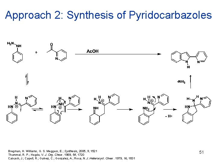 Approach 2: Synthesis of Pyridocarbazoles Bregman, H. Williams, G. S. Meggers, E. ; Synthesis,