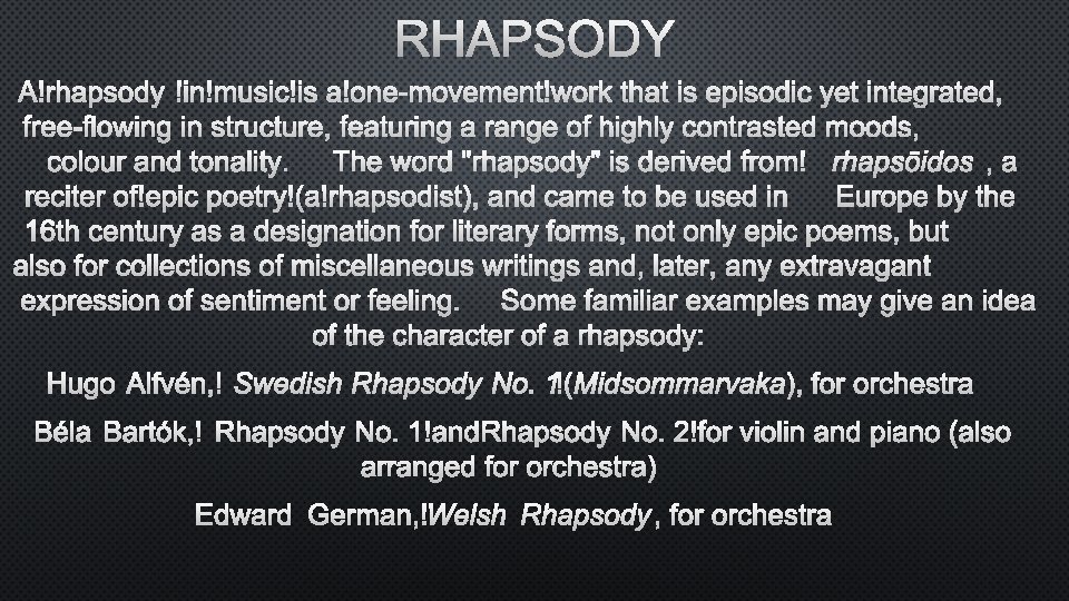 RHAPSODY 