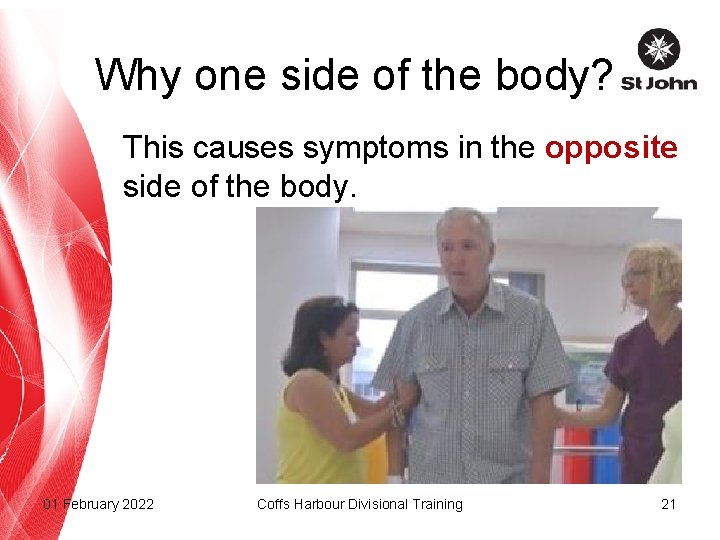Why one side of the body? This causes symptoms in the opposite side of