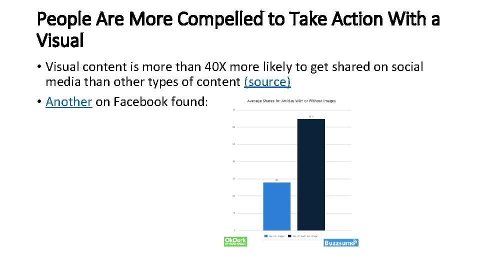 People Are More Compelled to Take Action With a Visual • Visual content is