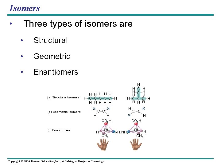 Isomers • Three types of isomers are • Structural • Geometric • Enantiomers (a) Isomers • Three types of isomers are • Structural • Geometric • Enantiomers (a)