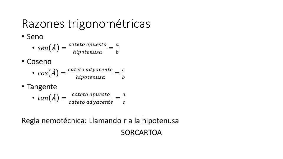 Razones trigonométricas • 