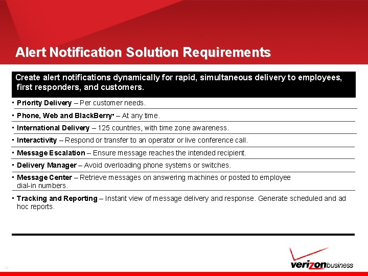 Alert Notification Solution Requirements Create alert notifications dynamically for rapid, simultaneous delivery to employees,