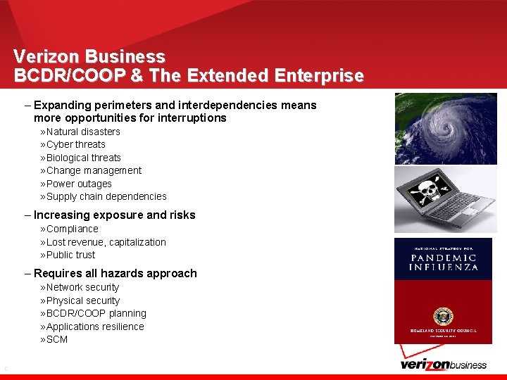 Verizon Business BCDR/COOP & The Extended Enterprise – Expanding perimeters and interdependencies means more