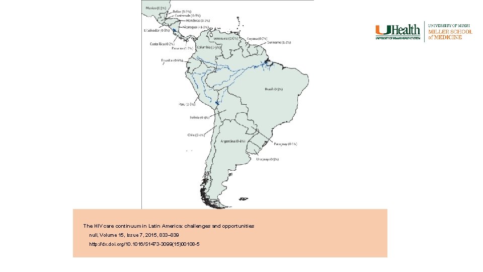 Figure. HIV prevalence in Latin American countries. Source: UNAIDS 2013. 5 The HIV care