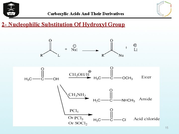 Carboxylic Acids And Their Derivatives 2 - Nucleophilic Substitution Of Hydroxyl Group 15 