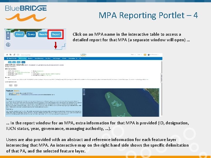 MPA Reporting Portlet – 4 Click on an MPA name in the interactive table