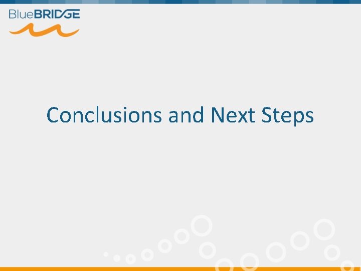 Conclusions and Next Steps 
