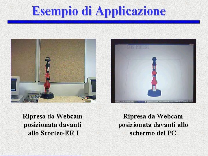 Esempio di Applicazione Ripresa da Webcam posizionata davanti allo Scortec-ER I Ripresa da Webcam