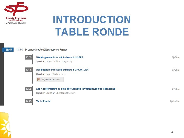 INTRODUCTION TABLE RONDE 2 