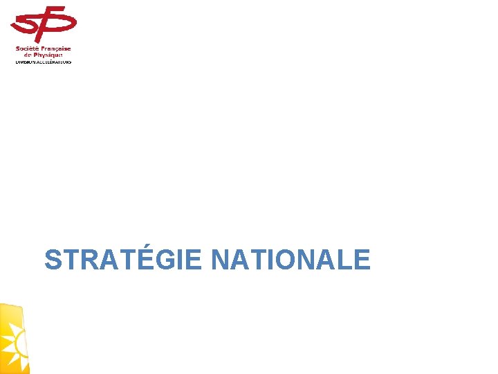 STRATÉGIE NATIONALE 