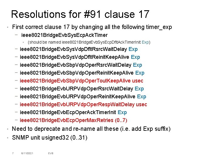 Resolutions for #91 clause 17 • First correct clause 17 by changing all the