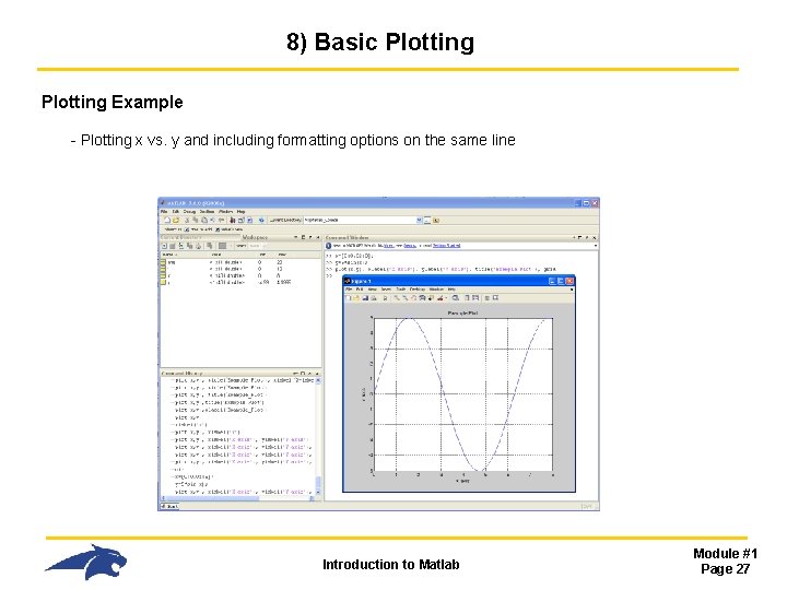 8) Basic Plotting Example - Plotting x vs. y and including formatting options on 8) Basic Plotting Example - Plotting x vs. y and including formatting options on
