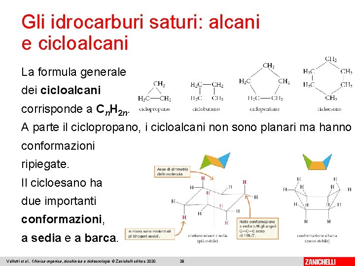 Gli idrocarburi saturi: alcani e cicloalcani La formula generale dei cicloalcani corrisponde a Cn.