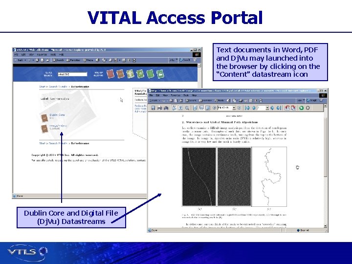 VITAL Access Portal Text documents in Word, PDF and Dj. Vu may launched into