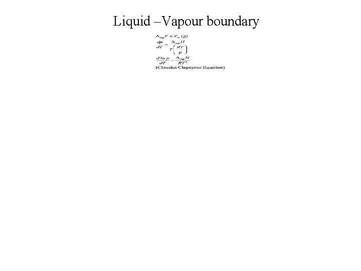 Liquid –Vapour boundary 