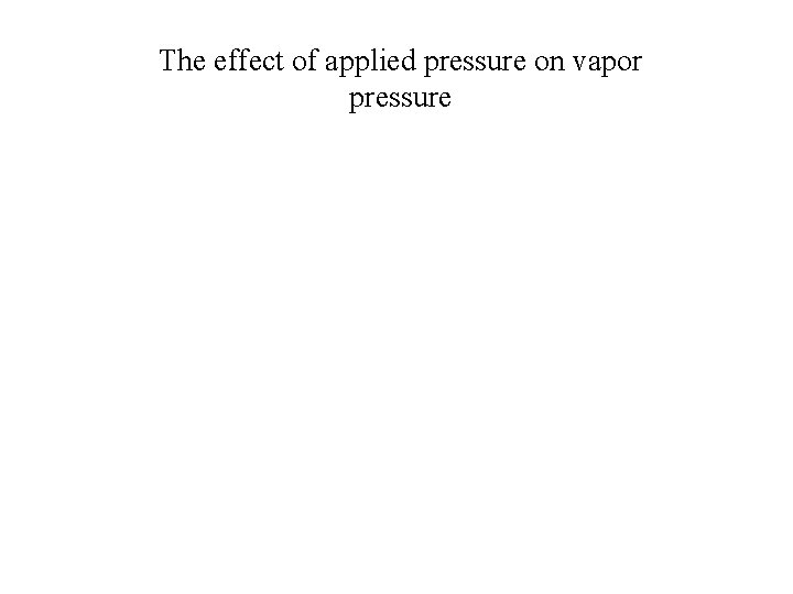 The effect of applied pressure on vapor pressure 