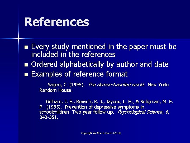 References n n n Every study mentioned in the paper must be included in