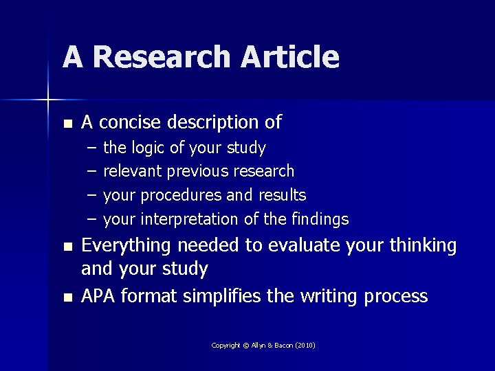 A Research Article n A concise description of – – n n the logic