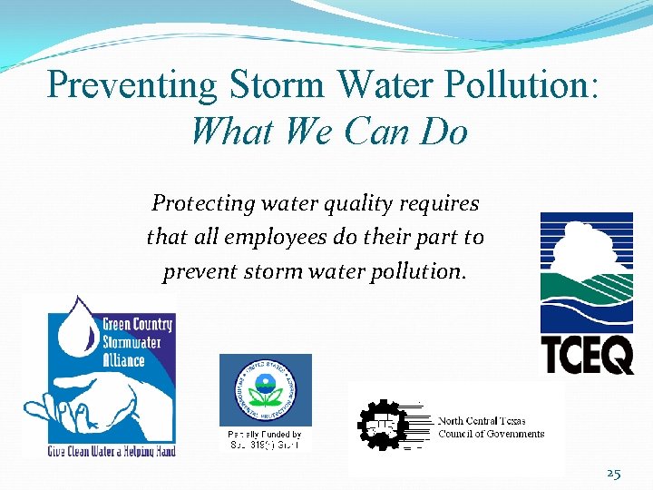 Preventing Storm Water Pollution: What We Can Do Protecting water quality requires that all