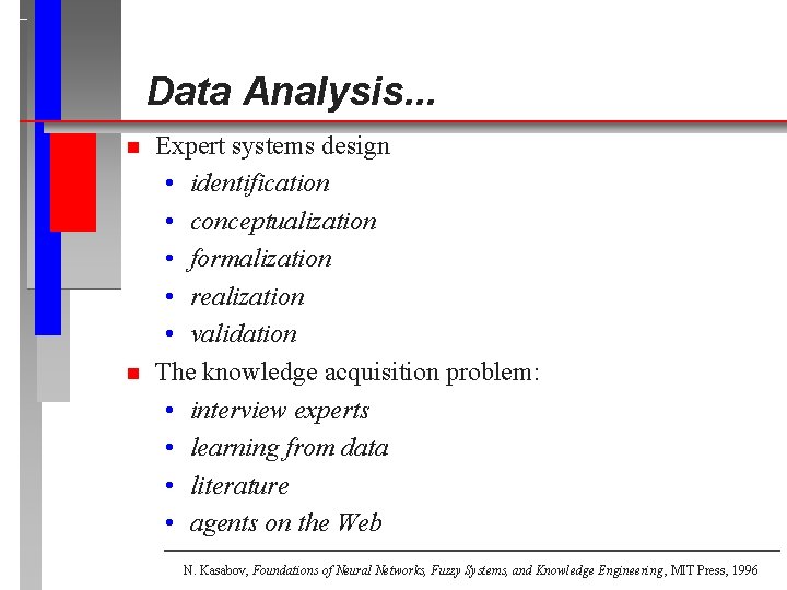 Data Analysis. . . n n Expert systems design • identification • conceptualization •