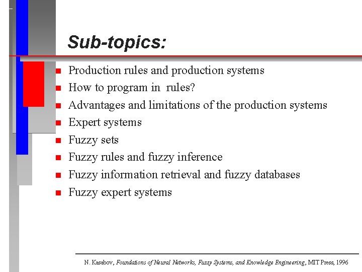 Sub-topics: n n n n Production rules and production systems How to program in