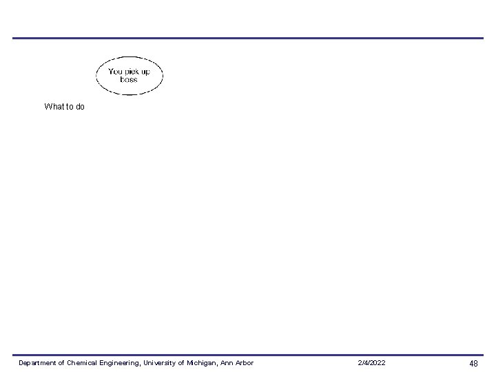 What to do Department of Chemical Engineering, University of Michigan, Ann Arbor 2/4/2022 48 What to do Department of Chemical Engineering, University of Michigan, Ann Arbor 2/4/2022 48