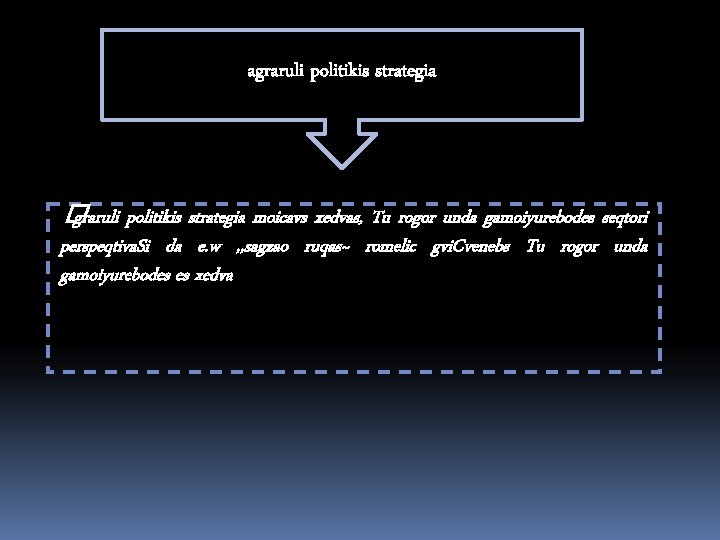 agraruli politikis strategia � graruli politikis strategia moicavs xedvas, Tu rogor unda gamoiyurebodes seqtori