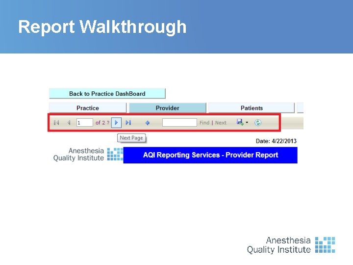 Report Walkthrough 