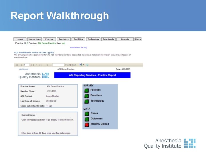 Report Walkthrough 