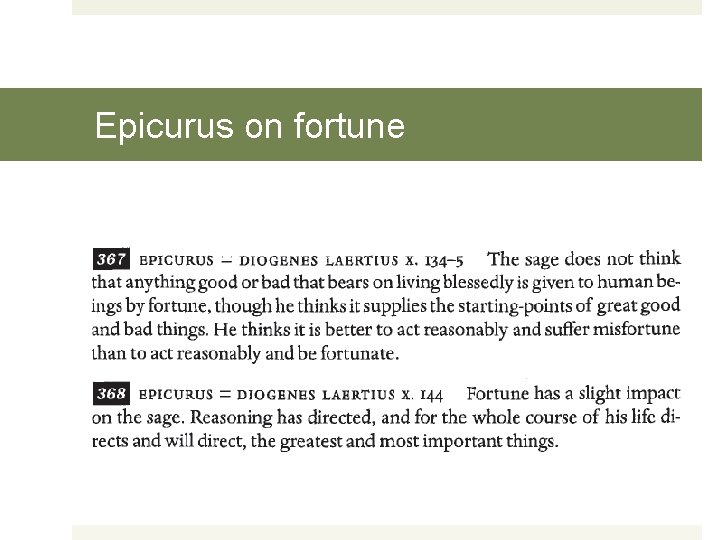Epicurus on fortune 