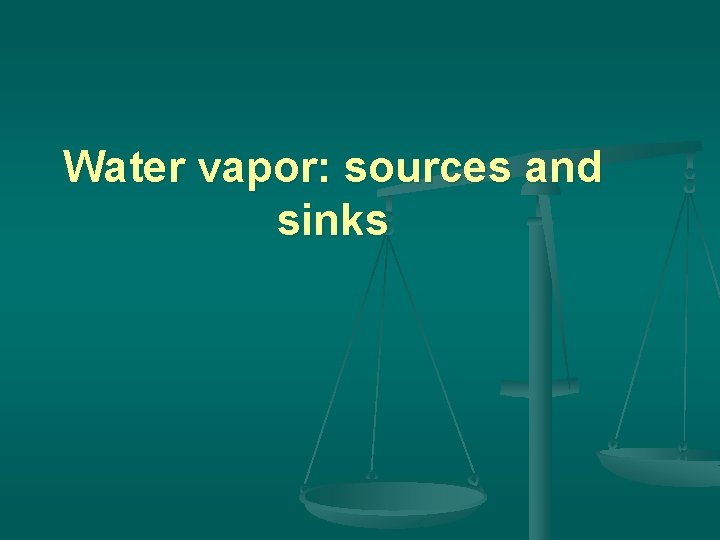 Water vapor: sources and sinks 