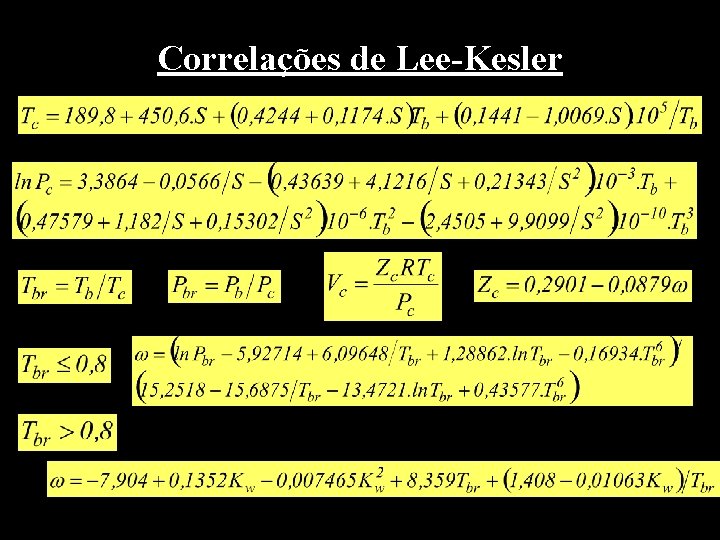 Correlações de Lee-Kesler 