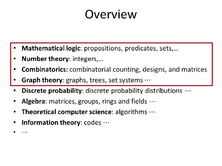 Overview Overview