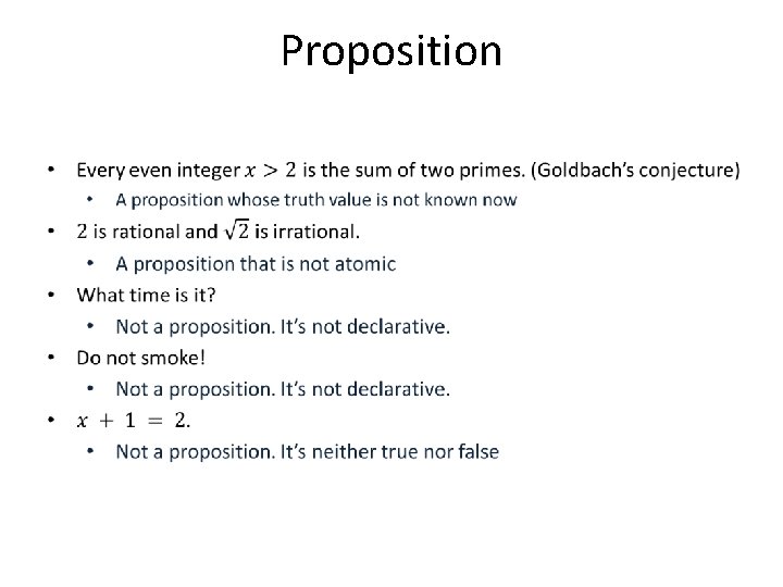 Proposition Proposition