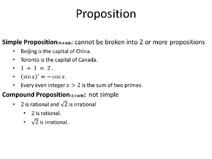 Proposition Proposition