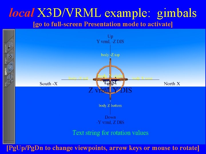 local X 3 D/VRML example: gimbals [go to full-screen Presentation mode to activate] [Pg.