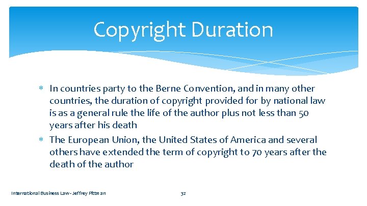 Copyright Duration In countries party to the Berne Convention, and in many other countries,