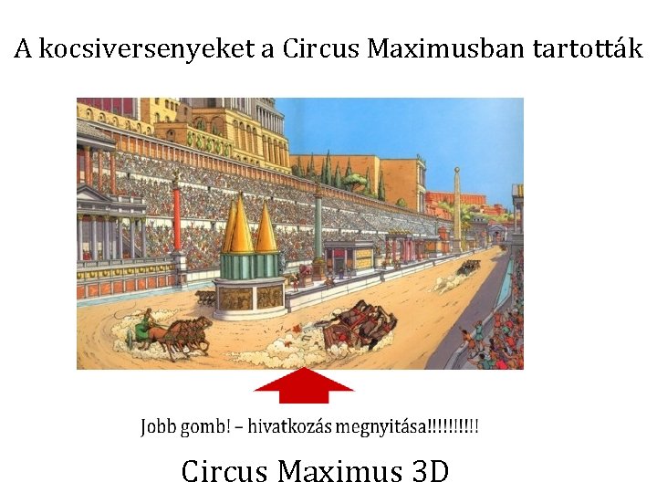 A kocsiversenyeket a Circus Maximusban tartották Circus Maximus 3 D 