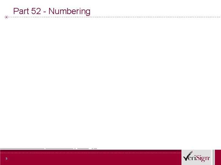 Part 52 - Numbering 3 