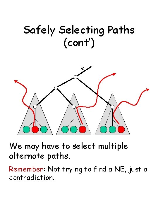 Safely Selecting Paths (cont’) e We may have to select multiple alternate paths. Remember: