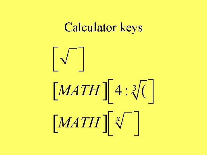 Calculator keys 