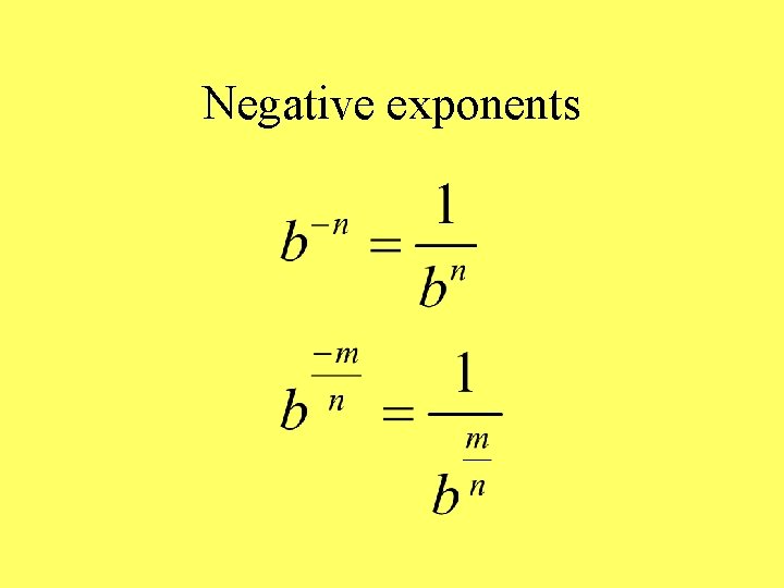 Negative exponents 