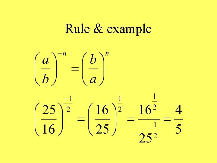 Rule & example 
