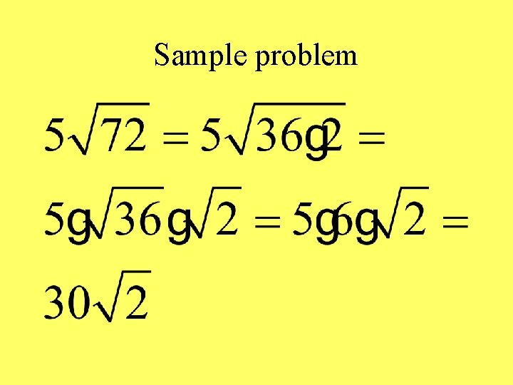 Sample problem 