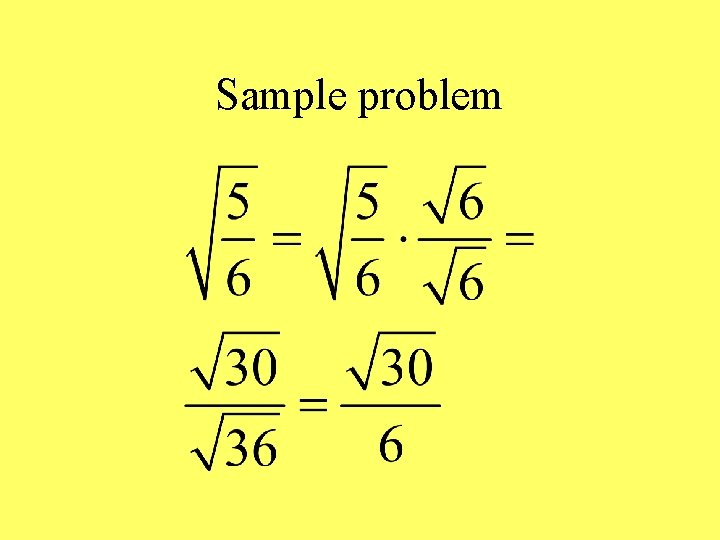 Sample problem 