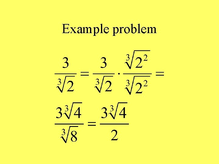 Example problem 