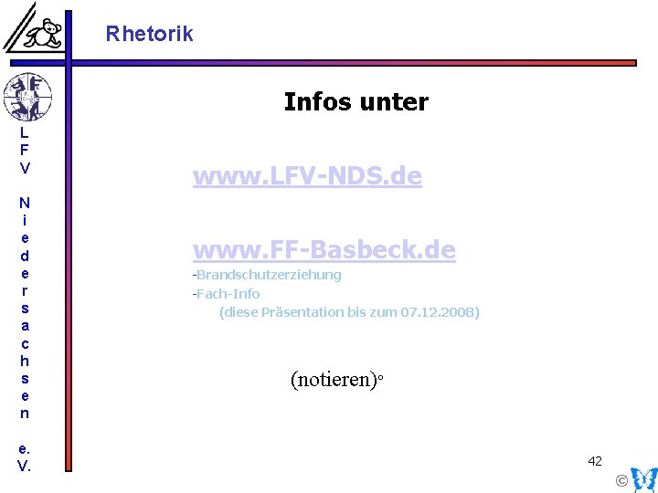 Rhetorik Infos unter L F V N i e d e r s a