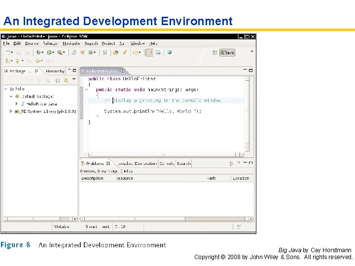 An Integrated Development Environment Big Java by Cay Horstmann Copyright © 2008 by John