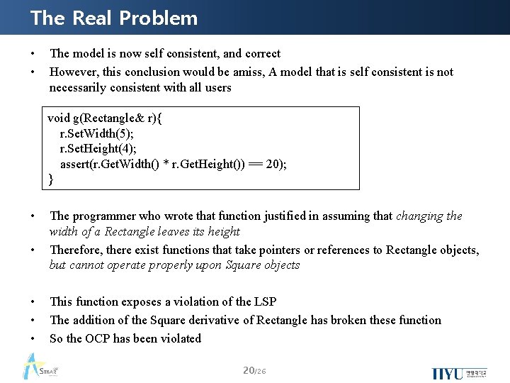 The Real Problem • • The model is now self consistent, and correct However,